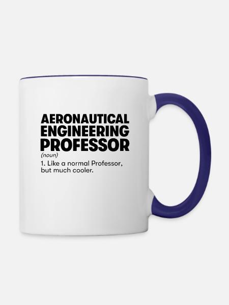 Professor für Luftfahrttechnik - Tasse zweifarbig - Weiß/Kobaltblau