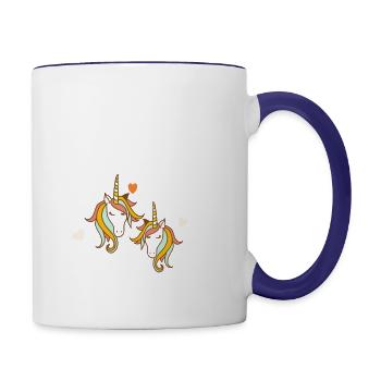 I'm going to be big sister cute unicorns - Contrasting Mug - white/cobalt blue - Right