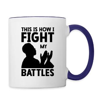 Jesus Anbetung Christliche Kämpfe Religiöser - Tasse zweifarbig - Weiß/Kobaltblau - Rechts