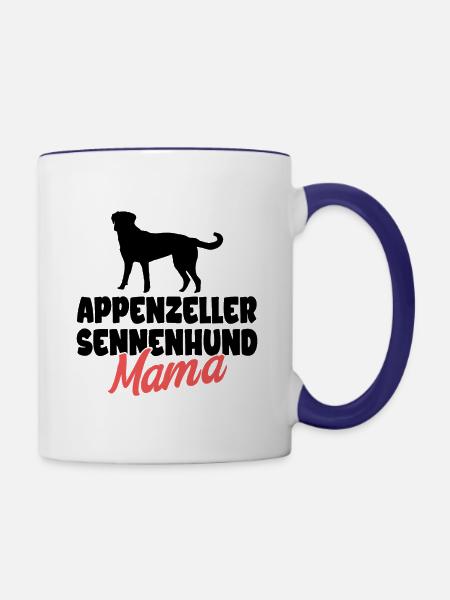 Appenzeller Sennenhund - Tasse zweifarbig - Weiß/Kobaltblau