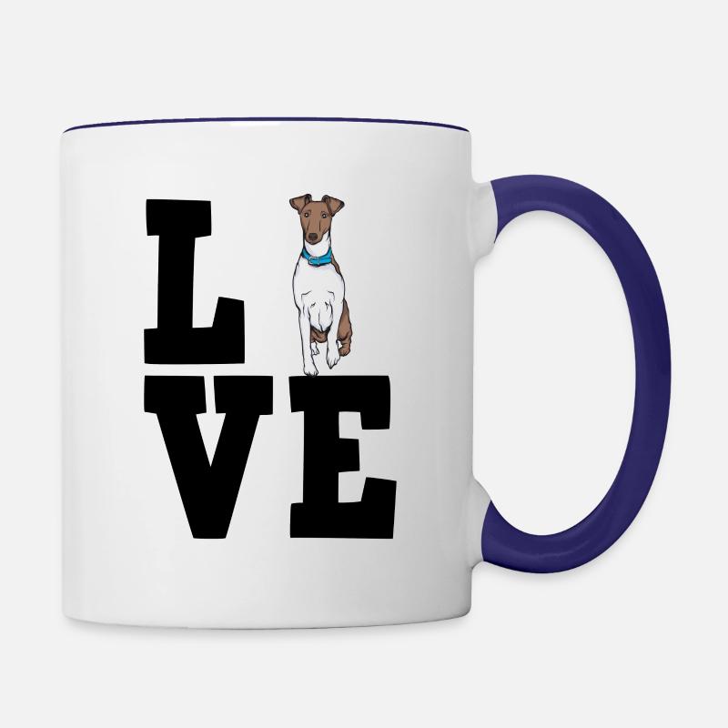 Fox terrier - Contrasting Mug - white/cobalt blue