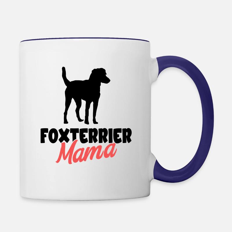 Fox-terrier - Mug contrasté - blanc/bleu cobalt