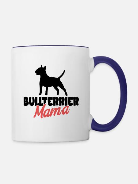 Bullterrier - Tasse zweifarbig - Weiß/Kobaltblau