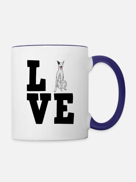 Galgo - Tasse zweifarbig - Weiß/Kobaltblau