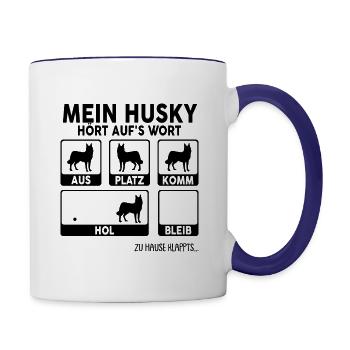 Husky - Tasse zweifarbig - Weiß/Kobaltblau - Rechts