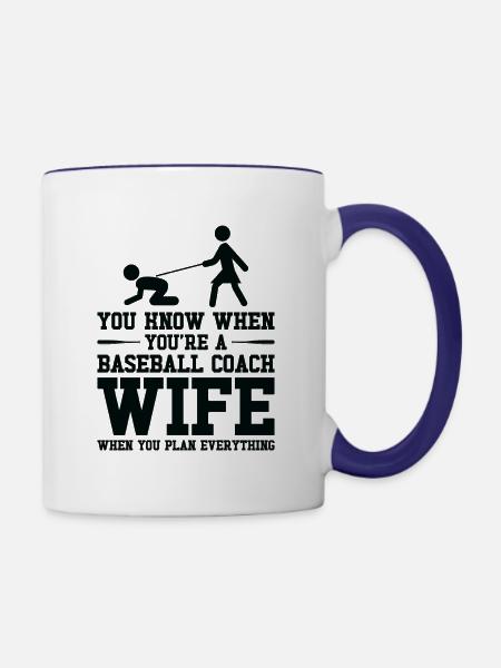 Baseball-Trainerin Ehefrau Berufstätige Mutter - Tasse zweifarbig - Weiß/Kobaltblau