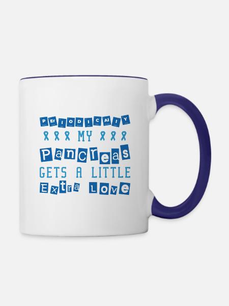 Diabetische Bauchspeicheldrüse - Tasse zweifarbig - Weiß/Kobaltblau