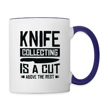 Messersammler Messer Sammeln - Tasse zweifarbig - Weiß/Kobaltblau - Rechts