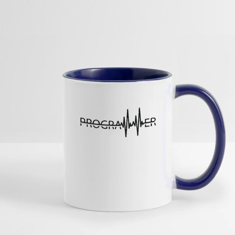 Programmierer Heartbeat Programmierung Coder Tasse zweifarbig