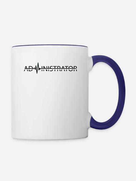 Administrator Admin Heartbeat - Tasse zweifarbig - Weiß/Kobaltblau