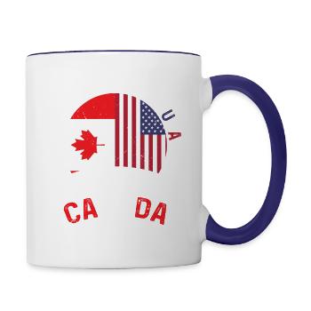 Canadian American Patriot Heart is from Canada - Tasse zweifarbig - Weiß/Kobaltblau - Rechts