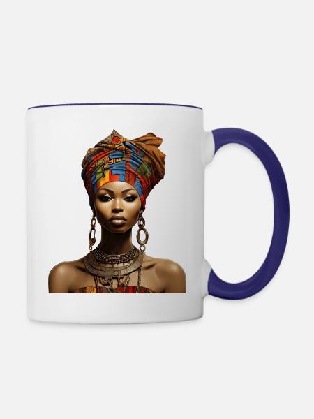 Afro-kulturelle Brillanz - Tasse zweifarbig - Weiß/Kobaltblau