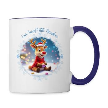 Our Little Cute Blue Reindeer - Contrasting Mug - white/cobalt blue - Right