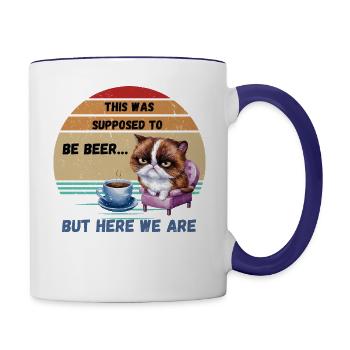 This was supposed to be beer but here we are - Contrasting Mug - white/cobalt blue - Right