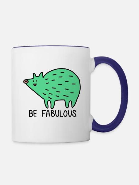 Be fabulous - Tasse zweifarbig - Weiß/Kobaltblau