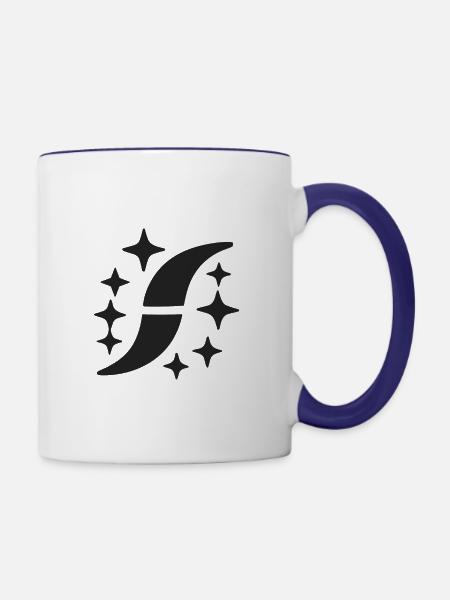 Abstrakte Sterne Sternenhimmel Abstrakte Kunst - Tasse zweifarbig - Weiß/Kobaltblau