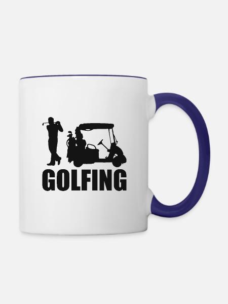 Golfing Golf Spruch Golfspieler - Tasse zweifarbig - Weiß/Kobaltblau