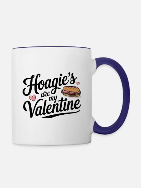 Hoagie’s are my Valentine - Tasse zweifarbig - Weiß/Kobaltblau