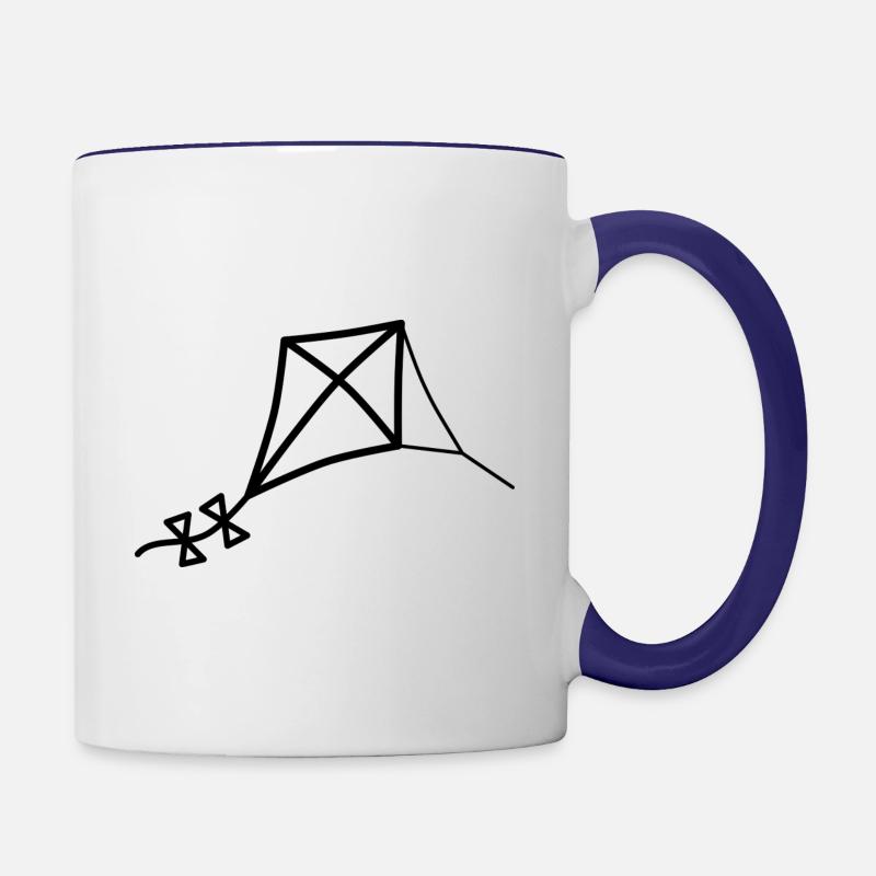 Kite flying - Contrasting Mug - white/cobalt blue