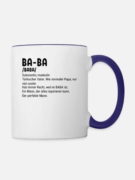 Baba Turkish Father Baba - Tasse zweifarbig - Weiß/Kobaltblau
