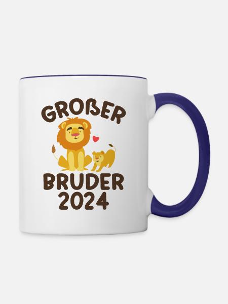 Großer Bruder 2024 - Tasse zweifarbig - Weiß/Kobaltblau