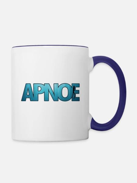 Apnoe Freediving Geschenk - Tasse zweifarbig - Weiß/Kobaltblau