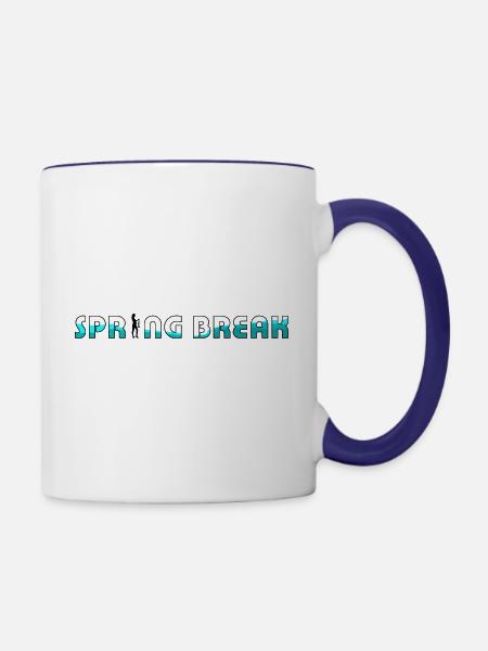 Spring Break - Tasse zweifarbig - Weiß/Kobaltblau
