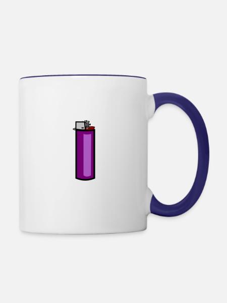 Feuerzeug - Tasse zweifarbig - Weiß/Kobaltblau