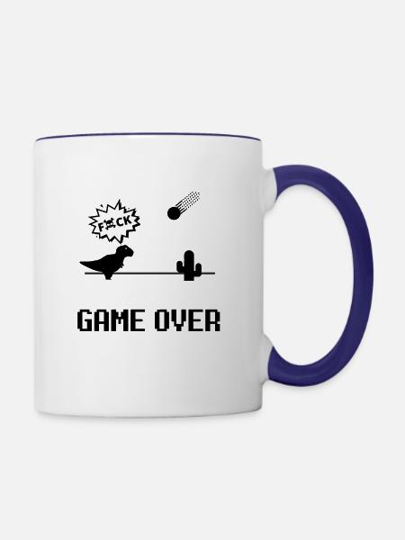 SPIEL IST AUS - Tasse zweifarbig - Weiß/Kobaltblau