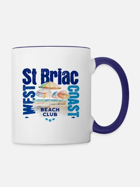 St. Briac Beach Club - Tasse zweifarbig - Weiß/Kobaltblau