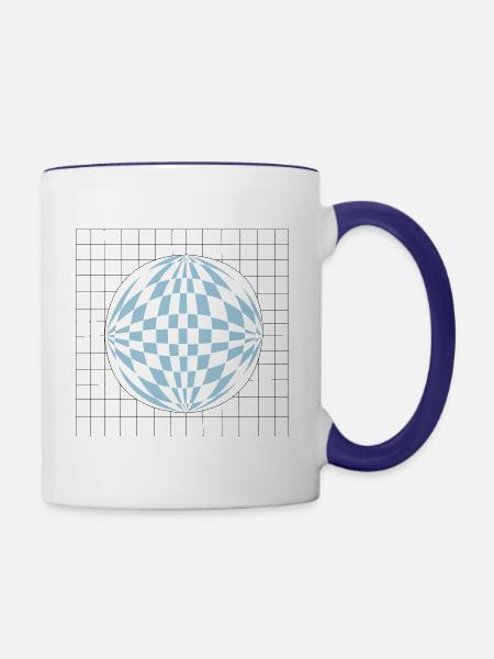 Kugel 3D - Tasse zweifarbig - Weiß/Kobaltblau