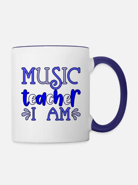 Musiklehrer Ich bin - Tasse zweifarbig - Weiß/Kobaltblau
