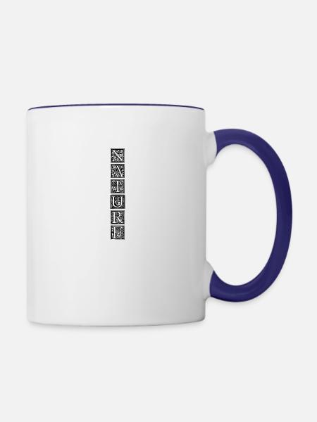 Natur | Symbol | Blumen | Muster - Tasse zweifarbig - Weiß/Kobaltblau