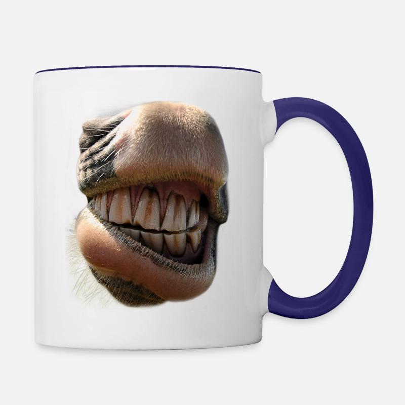 Nez de cheval confortable - Mug contrasté - blanc/bleu cobalt