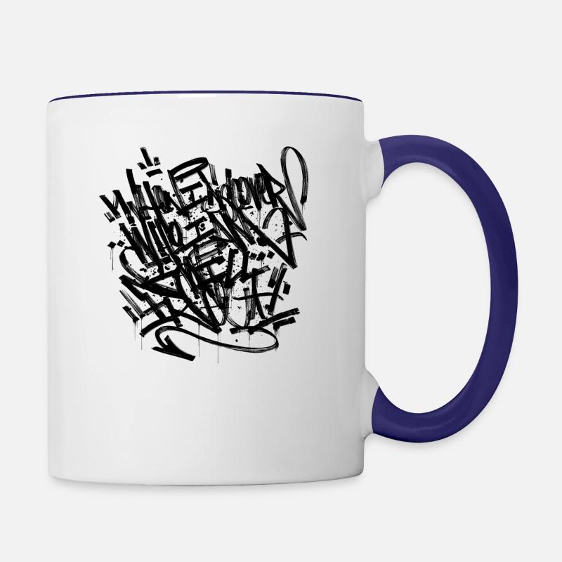 When I Discover Who I Am - Contrasting Mug - white/cobalt blue