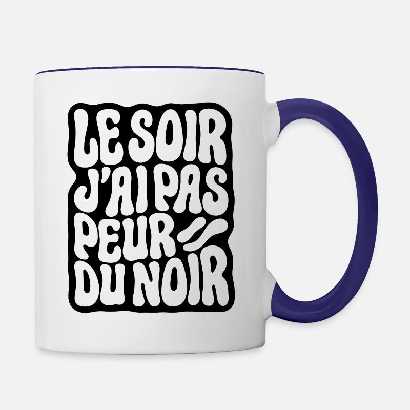 LE SOIR J'AI PAS PEUR - let's talk - Mug contrasté - blanc/bleu cobalt