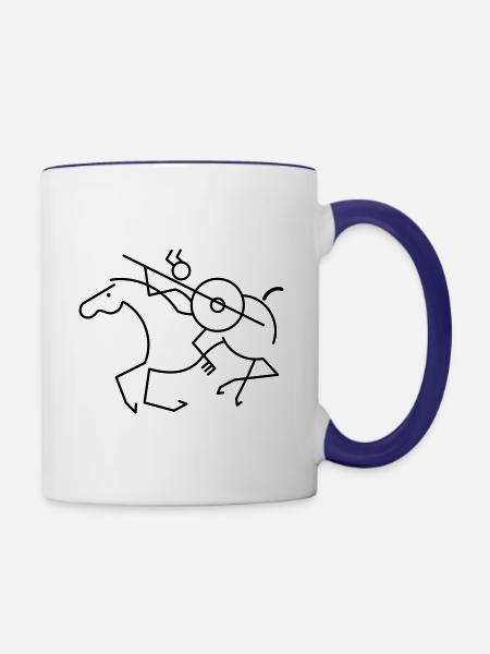 Flucht vor Samnite Rider - Tasse zweifarbig - Weiß/Kobaltblau