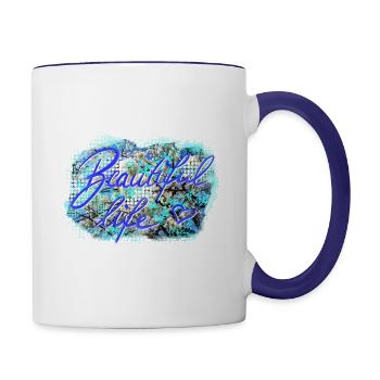 Belle vie - So schön ist das Leben - Mug contrasté - blanc/bleu cobalt - Droite