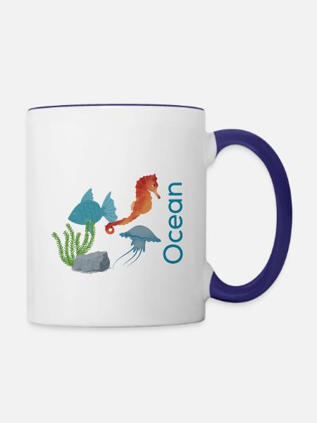 Ocean - Tasse zweifarbig - Weiß/Kobaltblau
