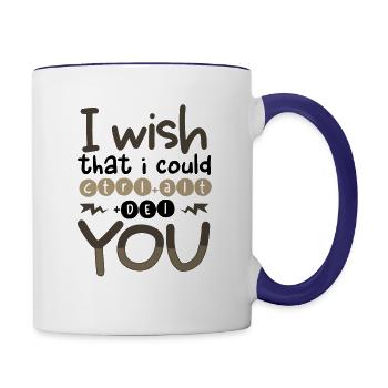 Sarcastique Wish I Could CTRL ALT DEL YOU Sarcasme - Mug contrasté - blanc/bleu cobalt - Droite