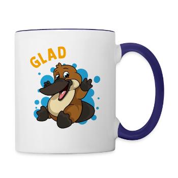 Platypus Humor Gladypus Glad to Be a Cute Platypus - Contrasting Mug - white/cobalt blue - Right
