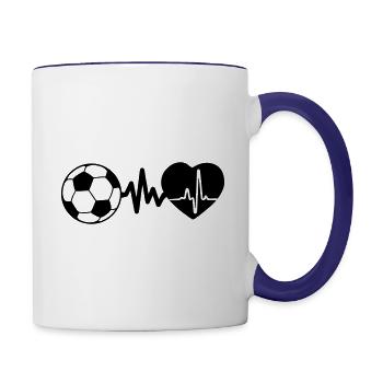 football - Mug contrasté - blanc/bleu cobalt - Droite