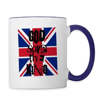 God Save The King Charles British Royal Punk - Contrasting Mug - white/cobalt blue - Right