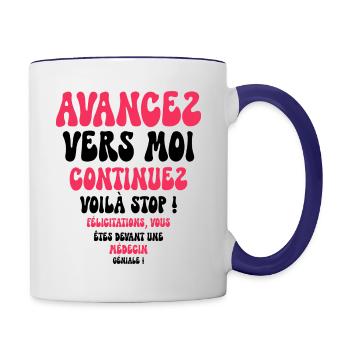 Humour Super Cadeau Pour Médecin - Mug contrasté - blanc/bleu cobalt - Droite