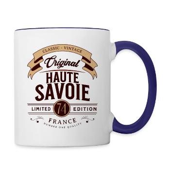 Haute-Savoie Département France - Mug contrasté - blanc/bleu cobalt - Droite