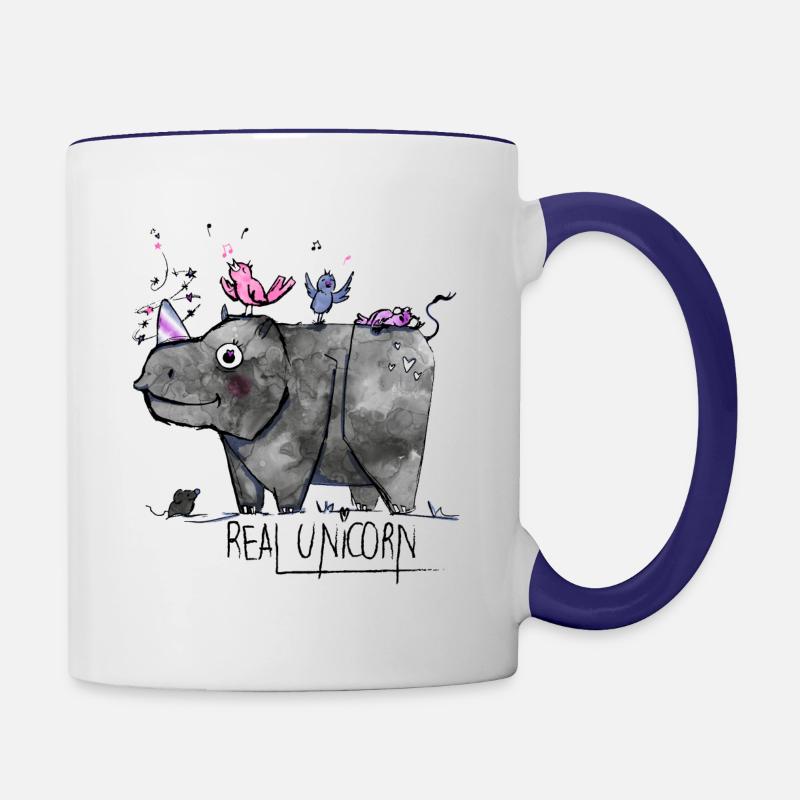 Véritable licorne - Mug contrasté - blanc/bleu cobalt