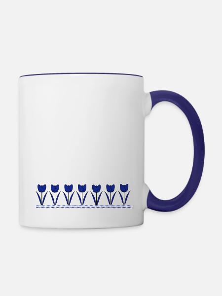 Tulpen - Tasse zweifarbig - Weiß/Kobaltblau