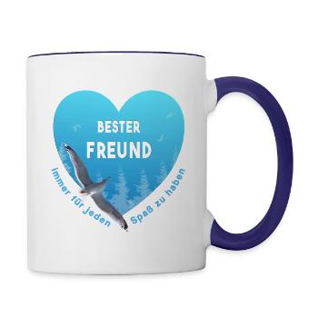 Meilleur ami - Mug contrasté - blanc/bleu cobalt - Droite
