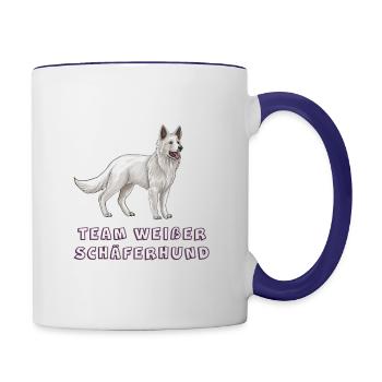 Team weißer schäferhund - Tasse zweifarbig - Weiß/Kobaltblau - Rechts