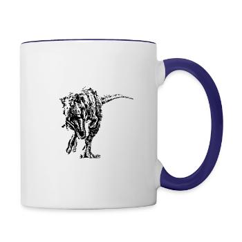 T-Rex - Tasse zweifarbig - Weiß/Kobaltblau - Rechts